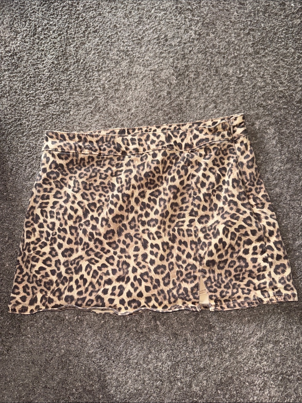 American Eagle Leopard-Print Mini Skirt in Beige/Brown